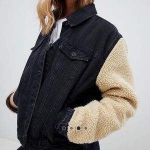 ASOS Only Teddy Sleeve Denim Jacket size s